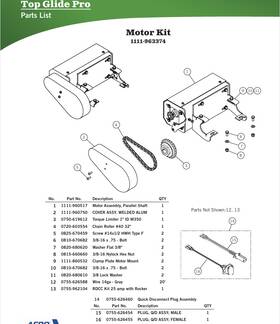 1111-9605170 Aero 1111-963374 Tarp Motor Kit Includes