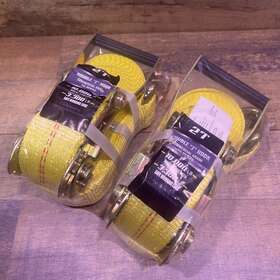 Cl-2j Aimco Set Of 2- 2 Inch X27ft Double J Hook Ratchet Cargo Strap Tie Down Heavy Duty 10 000