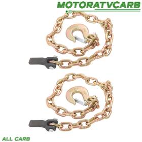 Mot4555244 All-carb 3/8in 3.3ft G80 Trailer Safety Chain 25000lb G70 Hook Gold Buckle