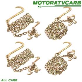 Mot5634960 All-carb 4pc J Hook Chain 5/16in 8ft 4700lbs With Rtj Cluster Hook&grab