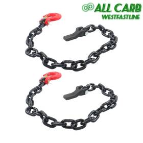 Wsl1375136 All-carb Black Red 2x36 Inch G80 Trailer Safety Chain 3/8 25000lbs Wll G70 Hook Buckle