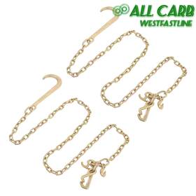 Wsl1701184 All-carb J Hook Chain 5/16in 8ft G80 4700lbs With Rtj Cluster And Grab 2pcs