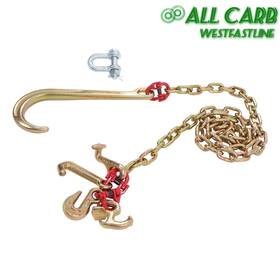 Wsl1701248 All-carb J Hook Chain 5/16in 6ft G80 5400lbs With Rtj Cluster And 2t Dump Buckle