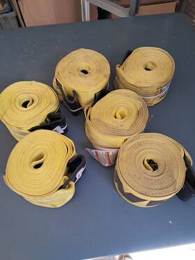 43795-10-20 Ancra Cargo #43795-10-20 4 Inch X 20ft Winch Strap With Flat Hook Qty. 6 Pcs