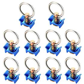 Atpeam Am-0104-04 Single Stud L-track Fitting With Round Ring Pack Of 10 Blue