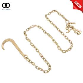 Autoooparts Apo425296 5/16 Inch 8ft J Hook Tow Chain With Rtj Grab G80 4700lbs Transport