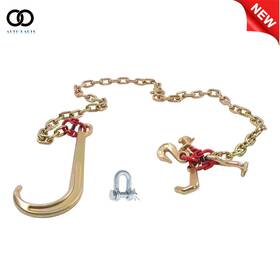 Autoooparts Apo425312 J Hook Chain 5/16 Inch 6ft Tow Transport G80 5400lbs With 15 Jrt Grab