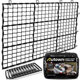 Autown Sto-105bk Cargo Net For Pickup Truck Bed - Stretchable 5ft X 7ft To Black