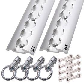 30177 Boxer Tool Bxr 5ft L Track Tie Down Complete Kit - 2 Tracks Fittings Installation Screws