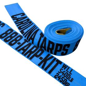 9045 Carolina Tarps Blue Flatbed Straps 4 Inch X 30ft Winch Strap 5 400 Wll Flat Hook - Made In Usa