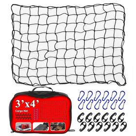 Net-3 Cenipar 4 3 X4 Truck Cargo Net Expands To 6ft X 7ft With Inch Mesh Grid Black