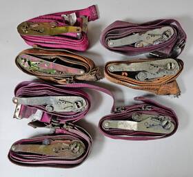 70854-007053 Consolidated Lot Of 7 2 Inch X12ft Ratchet Tie Down Straps 1500lb Wll Vtg Usa