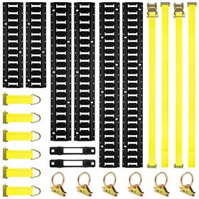 Elechomes Y60-82000-74 E Track Tie-down Rail Kit 22 Pcs Set Etrack 4ft 3ft 2ft Black