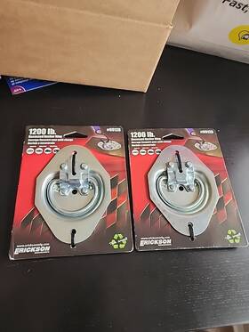 Erickson 064383091284 2 Pack 1200 Lb D-ring Recessed Anchor Cargo Tie Down Rings Fitting Strap Trailer