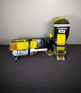 24-30-f-y Exaloy 2 Pack Inch X 30ft 3333lbs Ratchet Strap With Flat Hook For Flatbed Trailer