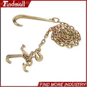 1382134 Findmall Tow Hook 5/16 Inch 10ft G80 4700lbs 15 Long Shank J Chain With Rtj