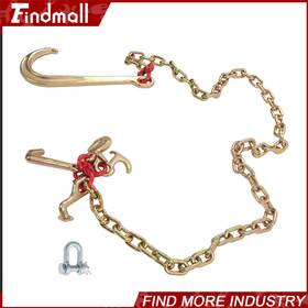 1382264 Findmall 5/16 Inch 6ft J Hook Chain G80 5400lbs Tow With 15 Jrt Grab