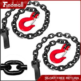 Findmall 1384422 2 Pcs 5/16 Inch 36ft Transportation Chain G80 Hook Buckle 21000lbs