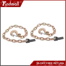 Findmall 1384500 2 Pcs Trailer Safety Chains With Hooks 3/8ftft 35ft G80 Tow Chain 21000lbs