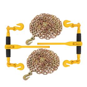 In3132675al Findmall 2 Pcs With 20ft Chain 7100lbs G80 5/16 Inch -3/8 And Bundle Kit Ratchet Binder
