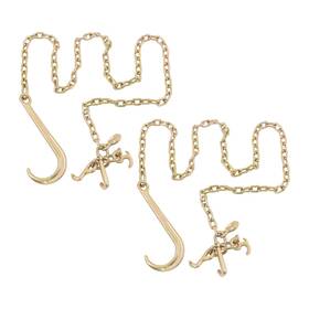 In6219837al Findmall 2 Pack G80 J Hook Chain 5/16 Inch 8ft Tow With 15 Jrt Grab 4700lbs