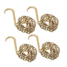 In6220071al Findmall 4 Pcs 5/16 Inch 6ft G80 4700lbs Transport Chain With Rtj Grab Hook J Tow