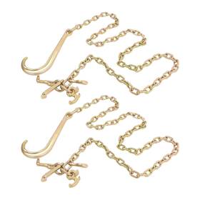 Gt9675302 Globalmart-top 2 Pack Tow Chain 4700lbs With 15 Inch Jrt Hook G70 Grab 5/16 8ft G80 J