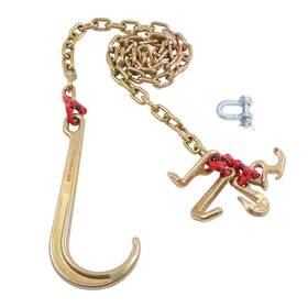 Gt9675848 Globalmart-top 5/16 Inch 6ft J Hook Chain Tow With 15 Jrt Grab Transport G80 5400lbs