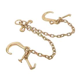 Gt9676030 Globalmart-top 5/16 Inch 2ft G80 Trailer Transport Tow Chains With 8 Jrt Hook 5400lbs V Bridle Chain