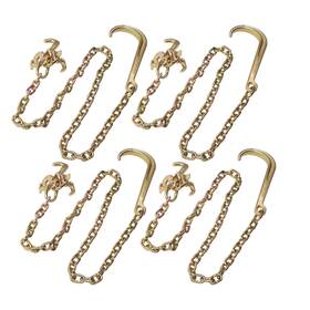 Gps5528952 Golfpartstore 4 Pcs G80 4700lbs With Rtj Grab Hook 5/16 Inch 6ft J Tow Chain Transport