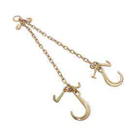 Gps5529160 Golfpartstore 5/16 Inch 2ft V Bridle Chain G80 Transport Tow Chains 5400lbs With 8 Jrt Hook