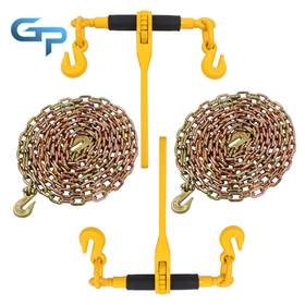 Gre133875 Greatparts 2 Pcs G80 Chain And Bundle Kit 5/16 Inch -3/8 7100lbs Ratchet Binder With 20ft