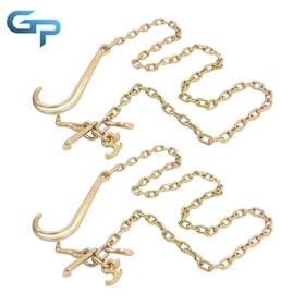 Gre265805 Greatparts 2 Pack J Hook Chain 4700lbs 5/16 Inch 8ft G80 Tow With 15 Jrt G70 Grab