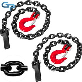 Greatparts Gre266235 2 Pcs 5/16 Inch 36ft G80 With G70 Hook Transportation Chain Buckle 21000lbs