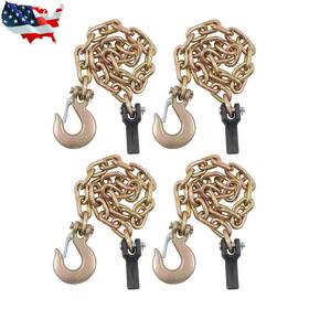 Gaa3499879 Gurdtopo 3/8 Inch 25000lbs Wll Trailer Safety Chain G70 Hook Gold With Buckle 2pcs 36 G80