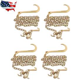 Gaa3561720 Gurdtopo G80 Chain 4700lbs With Rtj Cluster Hook And Grab 4pcs J 5/16in 8ft