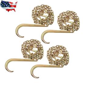 Gaa3561921 Gurdtopo 5/16in 6ft Working Load 4700lbs Yellow 4pcs Mini J-hook Traction Strap G80