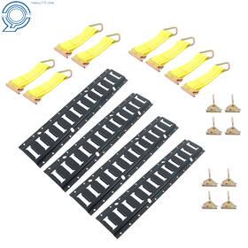 Hp131004 Happy19star 4 Pack 2ft E Track Tie Down Rail Kit 8 Steel O-ring Anchors And Rope Offs