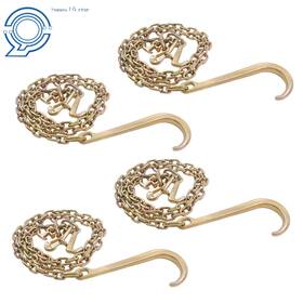 Hp159480 Happy19star 4 Pieces With 15 Inch Jrt Hook Grab J Chain 5/16 8ft G80 Tow 4700lbs