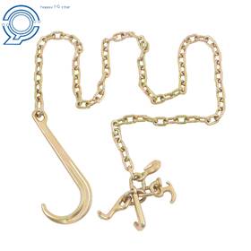 Hp159486 Happy19star 5/16 Inch 8ft Tow Chain With 15 Jrt Hook G70 Grab 4700lbs J G80