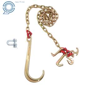 Hp159492 Happy19star Transport Chain G80 5400lbs 5/16 Inch 6ft J Hook With 15 Jrt Grab Tow