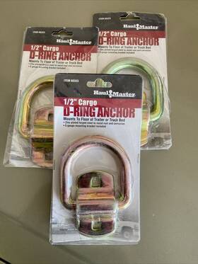 Haul Master 792363603232 Lot 3 New Tie Down Universal Anchor Cargo Ring Trailer Equipment Chain J