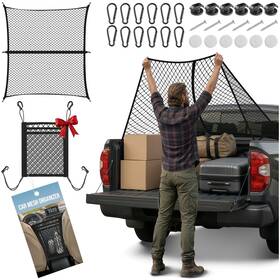 Holdynx Sl-cargonet-01 Ultra-secure Cargo Net For Pickup Truck Bed Elastic 4ft X Black