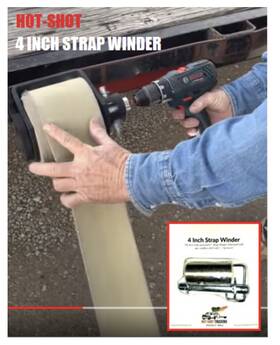 Hst-4 Hot-shot Trucking Specialty Tools Professional Trucker Cargo Strap Winder Roller 3 Inch 4 Drill Or Impact Driven