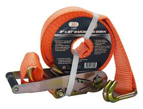 74840 Iit 2 Inch X27ft Ratchet Tie Down Strap With J Hook For Truck/trailer/heavy Haulers 5000lbs