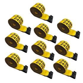 Indu-tws41-30m12n-y-10pk Indusafe 10 Pk Truck Straps Winch 4 Inch X30ft With Flat Hook For Towing 16200lbs Yellow