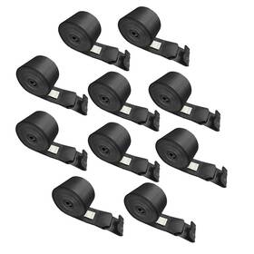 Indu-tws41-40m12n-black-10pk Indusafe 10pk 4 Inch X 40fttruck Straps Winch With Flat Hook For Towing Flatbed Trailer