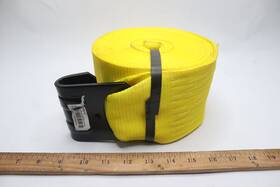 23190001 J. Keller Standard Winch Strap With Flat Hook Polyester Yellow 4 Inch X 30