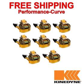 513020 Kinedyne 2 Inch X 30ft Flat Hook Wide Handle Ratchet Strap 8 Pack -
