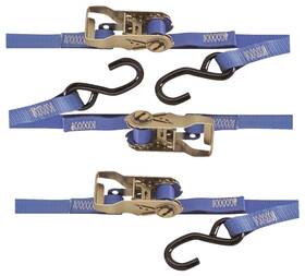 Kinedyne 693031834326 3 Lot 711581pk 1 Inch X12 Foot Blue Ratchet Strap With S Hooks H.d. Tie Down